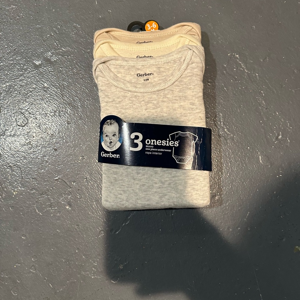 Baby Onesies Gray and Cream Set
